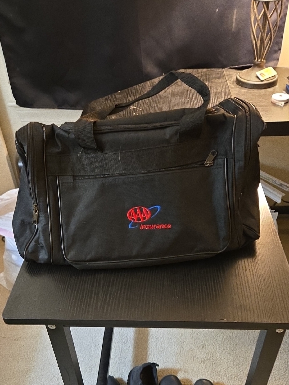 AAA INSURANCE Black Travel Duffel Bag
